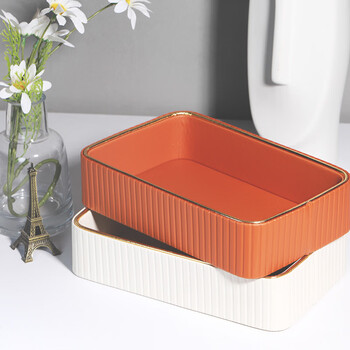 Yusen yire leather tray for keys, storage tray, desktop perfume and aromatherapy rack, entrance ornaments, cosmetics storage box, orange