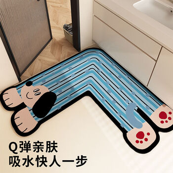 Fantasy blue floor mat, absorbent floor mat, toilet door carpet, n xiong pa pa pa right 70x70x35cm, environmentally friendly and odor-free