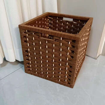 Chanting water hyacinth dirty storage basket woven basket imitation rattan brown 30x30x30