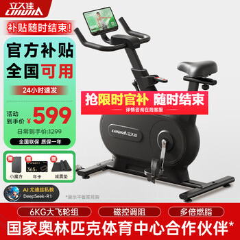 Lijiujia spinning bicycle self-generating household smart resistance-adjustable sports and fitness equipment indoor bicycle zhuifeng mini plug-in-free/6kg flywheel set/small rubik's cube/black