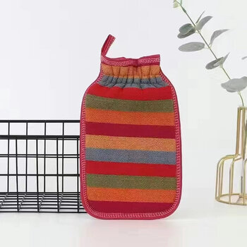 Shantou lincun korean-style double-sided bathing gloves, unisex, non-harming, rough grit bathing gloves, bathing, red