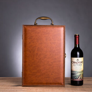 Fantasy red wine box packaging gift box wine box 2 single and double wine box packaging box pijia wood wine box box pijia wood double brown unpatterned wine delivery set