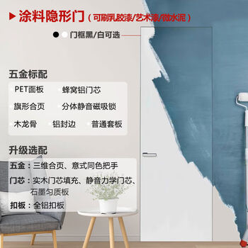 Jiyunmao minimalist invisible door aluminum wooden door painted paint environmentally friendly aluminum honeycomb paint-free ecological door frameless door bedroom soundproof door paint invisible door