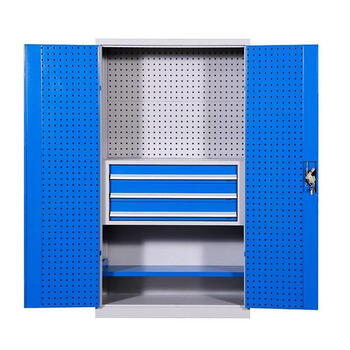 Myers my-ctgjg-09 tool cabinet with hanging plate lock 1000 500 1800mm three drawers gray white + blue bare plate thickness 0.7mm 1 set