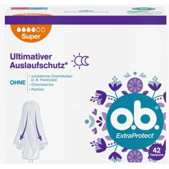 German original ob tampons are extremely comfortable and come on in seconds. they have protective wings. they are large and provide extra protection for 4 drops of water - 42 pieces.