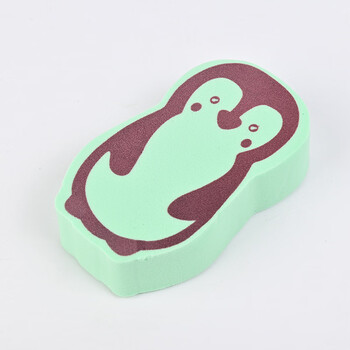 Shantou lincun penguin thermosensitive color changing bath sponge gentle and delicate cleansing light green