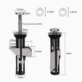 Pupan 304 stainless steel new toilet seat extended screw fixing accessories universal bolt toilet seat accessories smart m5 new expansion screw 1.4 gasket