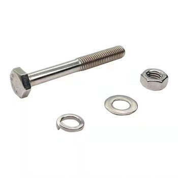 201 stainless steel half-thread external hexagonal screw nut set extended bolt wall screw m6 (diameter/mm) 20 sets length 50 mm (full thread)