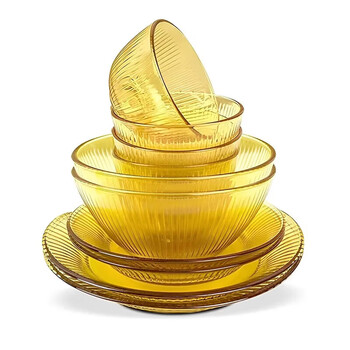 Corning tableware 10-piece heat-resistant glass bowl and plate set glass bowl and plate set can be put into the microwave oven crystal tableware 10-piece