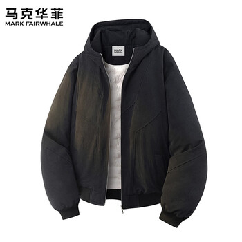 Mark fairwhale hong kong style retro casual down jacket for men 2025 winter new warm and comfortable simple thickened cold-proof top black 90% white duck down m recommended 90-105 catties