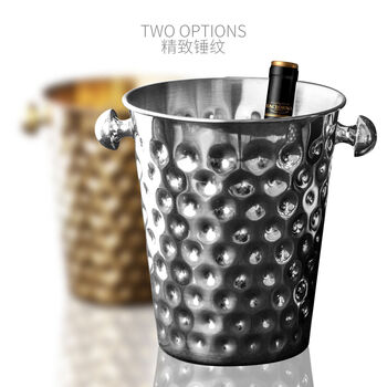Fantasy ice bucket red wine champagne bucket ice bucket bar beer silver hammered ice bucket (free stainless steel ice clamp)