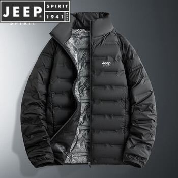 Jeep spirit lightweight down jacket men's 2025 new autumn and winter windproof warm liner men's jacket 239-men's-black 3xl