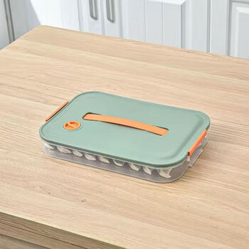 Shizumohe food-grade large-capacity dumpling box refrigerator storage box wonton quick-frozen plus height preservation box special frozen multi-layer food-grade material pp multi-layer dumpling box elegant (one layer and one lid) holds 60 dumplings