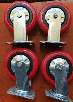 Pick-up cat service vehicle work vehicle practical wheel linen vehicle collection vehicle wheel directional wheel universal wheel cleaning vehicle silent wheel 6-inch red carpet wheel set 2 universal + 2 directional