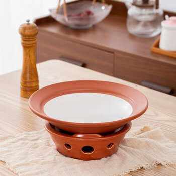 Tuojin hotel special ocean pot chaoyang stove large capacity casserole open flame high temperature resistant two-color shallow pot special stew pot earth pot 17-inch brown chaoyang stove + stove base with 11-inch qingtang stove base 1ml