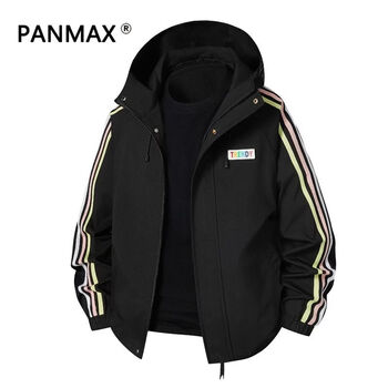Panmax trendy youth hooded jacket slimming and layering, versatile dopamine color windproof and cold-proof spring and autumn ye yao black s recommended weight 70-90 pounds