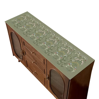 Yusenyi french pastoral forest elf leather tv cabinet table mat side cabinet mat waterproof and oil-proof shoe cabinet dining table mat coffee table mat pgzz514 40x150cm