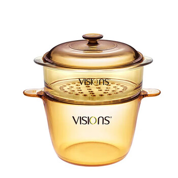 Corning (visions) 3.5l deep soup pot + 20cm glass steaming grid high temperature resistant glass pot steamer vs35 + 20cm steaming grid 1 layer 20.5cm