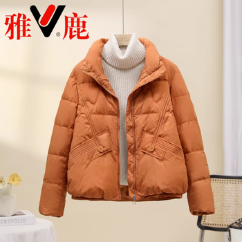 Yalu lightweight 2026 women's short korean fashion loose white duck down versatile spring autumn winter down jacket for small people orange s 90-115 jin