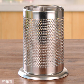 Tuojin german imported quality stainless steel chopstick barrel chopstick cage milk tea shop straw barrel household chopstick box spoon chopstick barrel dense hole