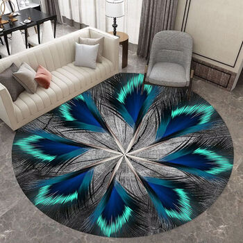 Fantasy round carpet floor mat fitting room computer chair hanging basket chair swivel chair mat cartoon crawling mat bedroom bedside blanket personalized rainforest diameter 80 cm