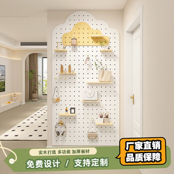 Fantasy storage rack wall hanging clothes rack storage rack entry style wall white rectangular combination 100x220cm