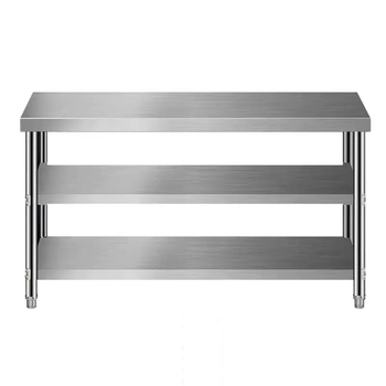 Yusenyi double-layer stainless steel workbench kitchen operation table chopping board three-layer thickened stainless steel table packing table loading table thickened length 80 width 60 height 80 three-layer