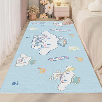 Fantasy cinnamon dog plush carpet imitation cashmere bedroom cartoon children's room bedroom bedside blanket anti-fall living room bay window mat dessert cinnamon dog thickened imitation cashmere 60cmx160cm