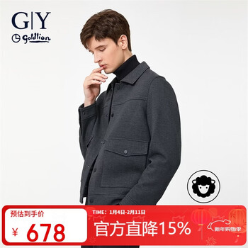 Goldlion gy cotton wool jacket men's autumn and winter lapel jacket jwf1799-lk120 gray l00