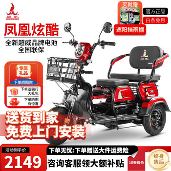 Phoenix cool electric tricycle home small electric motorcycle adult leisure battery car three-wheeled electric vehicle chaowei battery 600w+48v12a lead acid + range approximately 25 kilometers