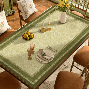 Naaishi tablecloth rectangular no-wash waterproof and oil-proof style american pastoral retro dining table mat waterproof and oil-proof no-wash table morning flower shadow 80cmx130cm