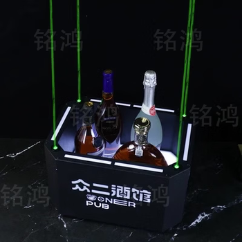 Fantasy bar luminous wine frame v beer basket champagne bucket e luminous ice bucket ice pattern pc anti-fall laser wine frame