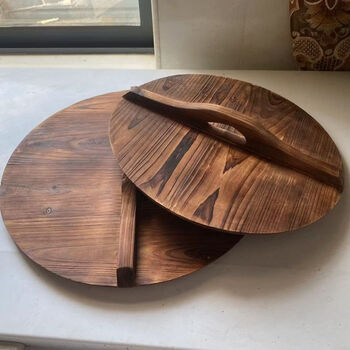 Fantasy rural firewood stove pot lid fir pot lid household wooden lid pot water tank universal large pot lid thickened round can be customized 70 cm lower bevel (suitable for woks and large pots