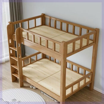 Jiyunmao upper and lower bed children's bed bunk bed high and low multi-functional two-layer solid wood mother-in-law children's bed upper and lower wooden bed bunk bed + double guardrails + self-installation 1.5 meters wide 1.91 meters long inner diameter