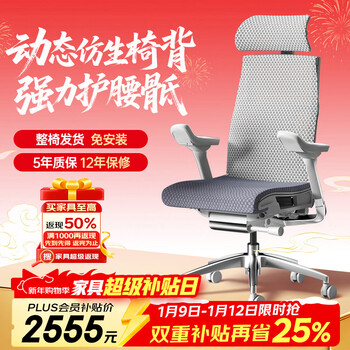 Ergonor pofit 2nd generation intelligent ergonomic chair gaming esports chair back support computer chair office chair silver white (yunsen technology seat cushion) whole chair delivery door-to-door delivery
