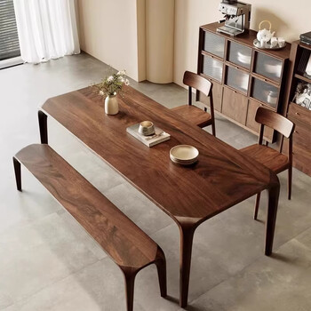 Abaol south american black walnut mortise and tenon dining table in antique style rectangular retro dining table living room home log tea table desk walnut 140*70*75 single table