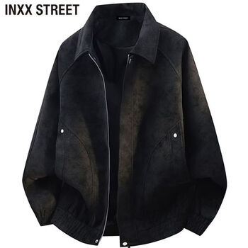 Inxx (inxx) inxx street american heavy leather jacket for men in spring and autumn, new trendy and versatile casual jacket, black m, recommended 90-110 pounds