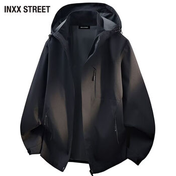 Inxx (inxx) inxx street outdoor camouflage mountaineering hooded jacket men's spring and autumn new trendy casual jacket black s recommended 85-110 pounds