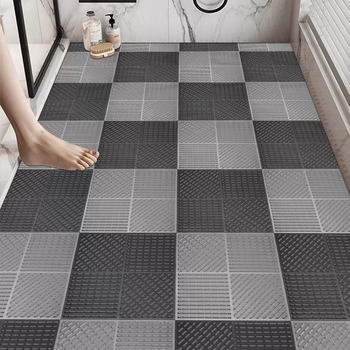 Yusenyi non-slip mat bathroom toilet floor mat shower home hollow splicing bathroom toilet waterproof foot mat dark gray-gray 30x30 cm (pack of 36 pieces) (extra thick style)