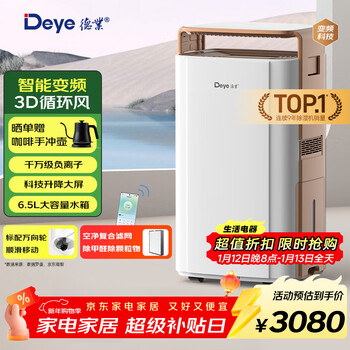 Deye dehumidifier/dehumidifier, dehumidification capacity 58 liters/day, household basement villa dry clothes frequency conversion moisture absorber, air purification and formaldehyde removal dyd-v58a3