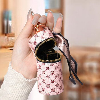 Domestic products carefully selected high-luxury coin purse pendant headphone bag lipstick mini key chain bag retro bucket mouth simple hanging pink