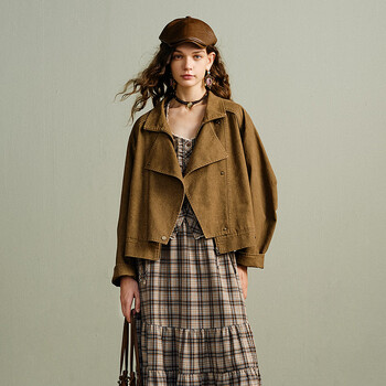 Wancaoyi (wancaoyi) shopping mall same style 2026 spring new short jacket w24020611 brown xs