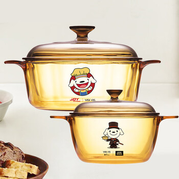 Corning (visions) 1.5l+2.25l crystal clear soup pot stew pot cooking pot two-piece pot set vs-1522/jd