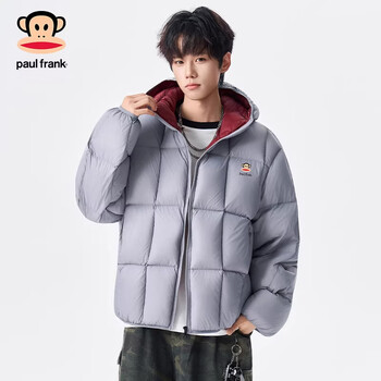 Paul frank american retro casual down jacket men's 2026 spring new loose warm, comfortable and coldproof versatile top gray 90% white duck down s recommended 90-110 catties