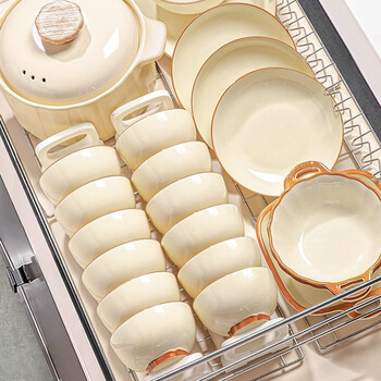 Red banquet bowls and plates tableware underglaze color ceramic bowls and plates set for home use 2025 new high-looking cream style tableware complete set chaka - 33 pieces for 6 people chaka tableware set