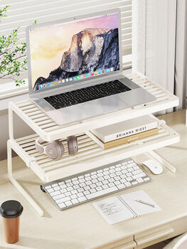 Pickup cat computer stand laptop keyboard barbecue rack heightened shelf portable storage cooling bracket suspended support overlay model - white large heightened model two special packages