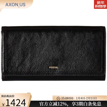 Fossil fossil women's wallet clutch horizontal fold flip leather fashion casual card holder large wallet 9146760