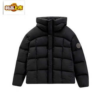 Chujing yunduo puff down jacket women's short hooded new winter thickened warmth light zero pressure bread jacket black s