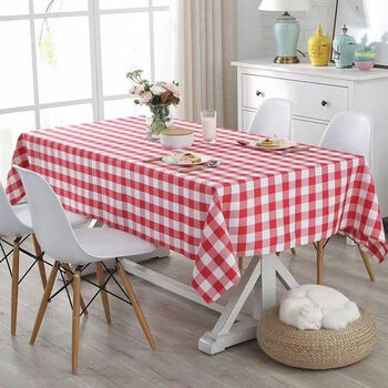 Fantasy tablecloth tablecloth plaid cloth restaurant hotel food stall round table square placemat extra thick red plaid 2.2x2.2m 100 pieces