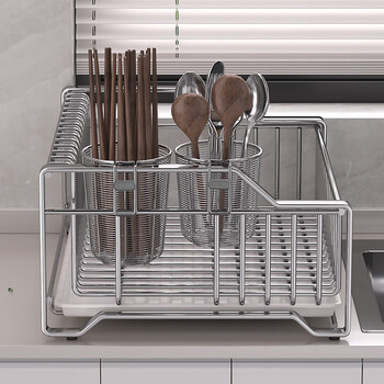 Jiudulong chopstick barrel storage rack can be hung in the dishwasher 304 stainless steel chopstick basket cage to store chopsticks and spoons, tableware storage new model 304 stainless steel - small size suitable for spoons